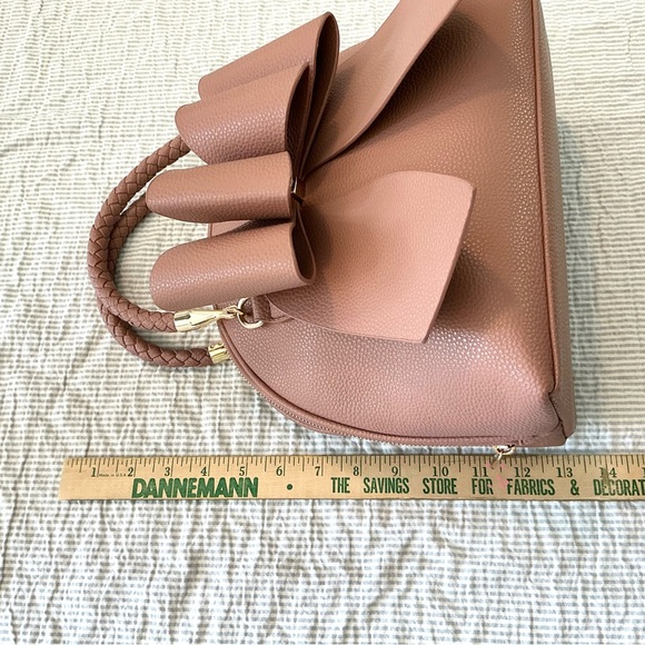 BEA BRAIDED BOW VEGAN TOP HANDLE HANDBAG - Picture 7 of 11